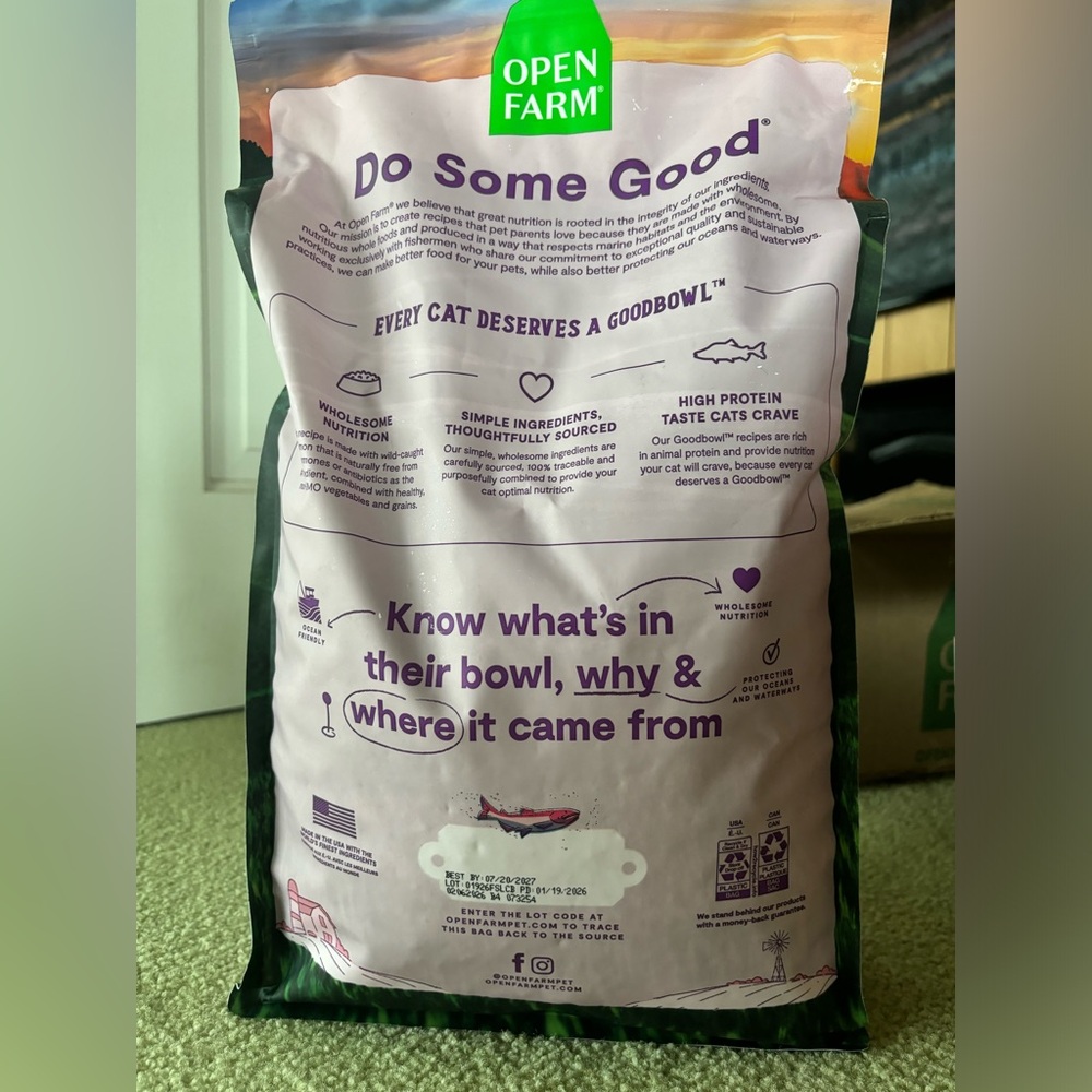 Open Farm salmon and brown rice cat food 7lb bag - Picture 4 of 7